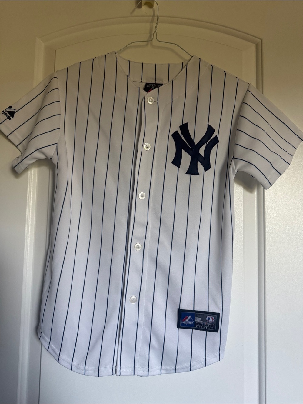 New York Yankees Jersey Beltran #36 Youth M 10/12 Pinstripe Jersey - White/Navy